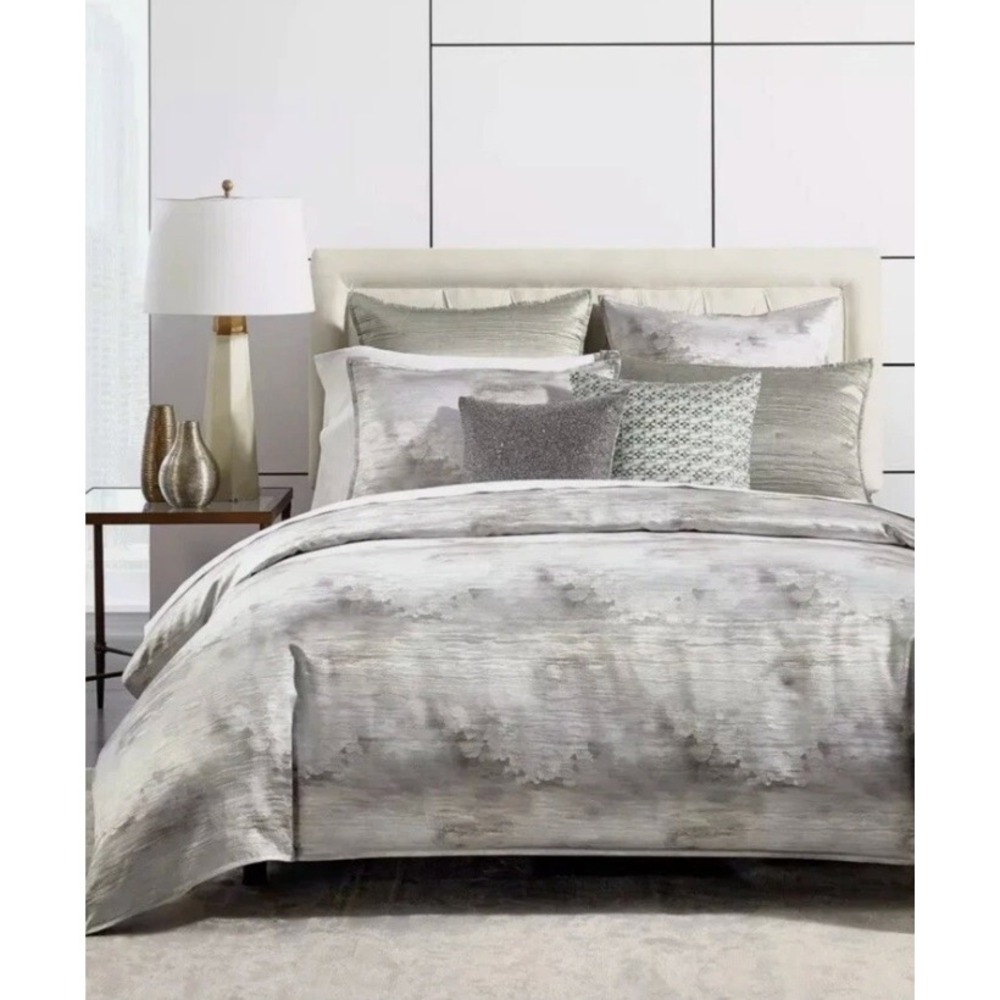 Hotel Collection Iridescence Full Queen Comforter Cover Grey Silver IRIDC FQ DUV